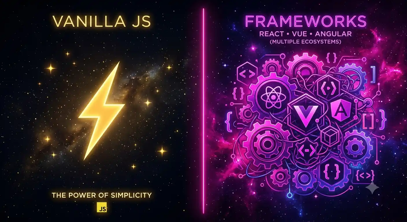 Vanilla JS vs Frameworks: Cuándo usar cada uno